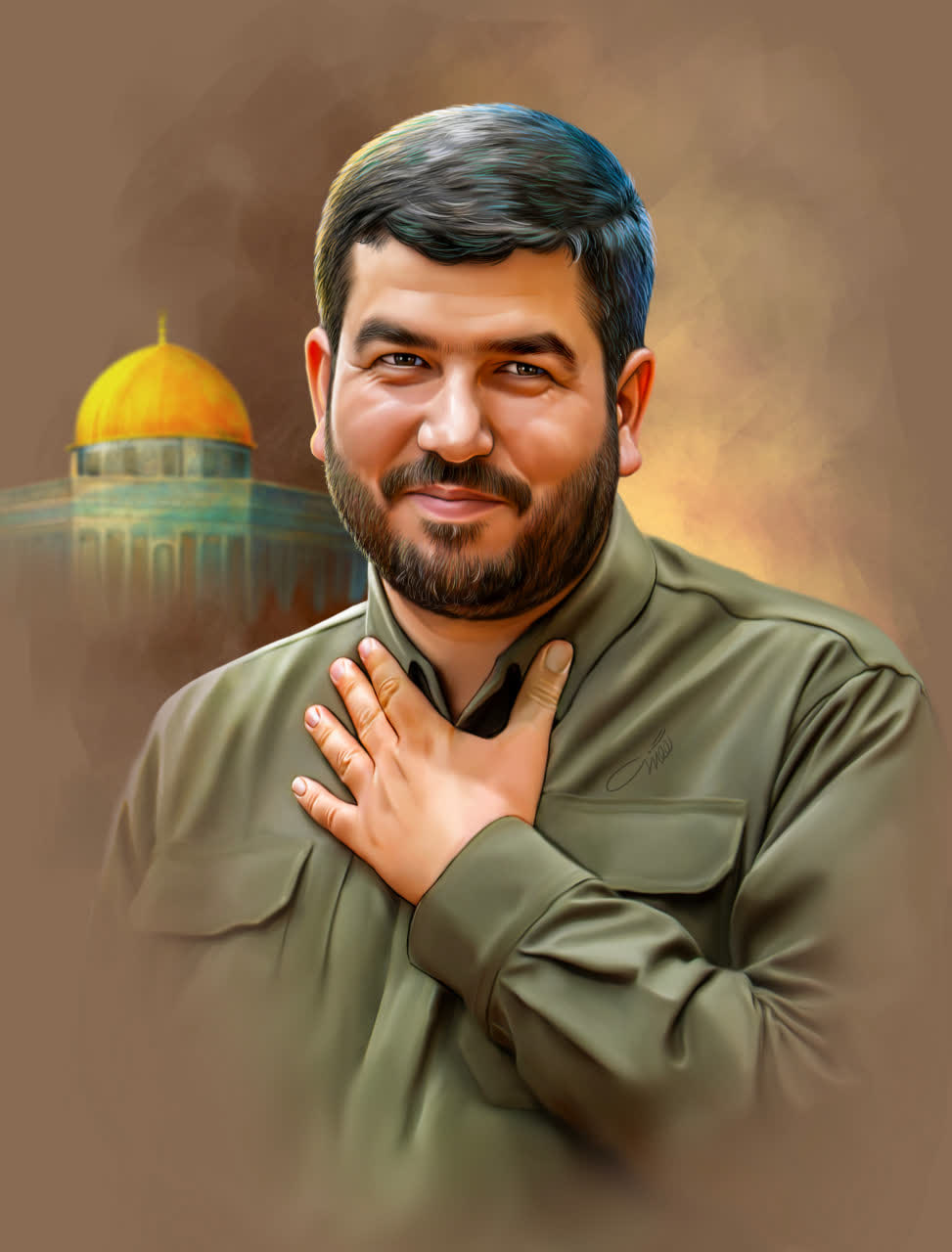 نقاشی چهره شهید عباس آلویی